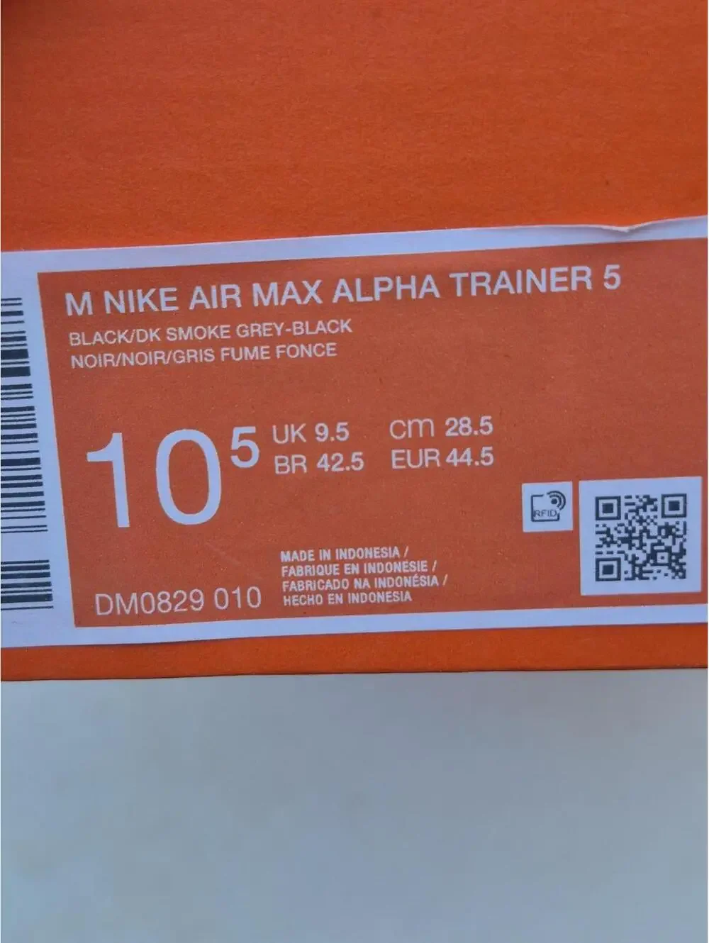 Nike Air Max Alpha Trainer 5 black/back Mens Size 10.5